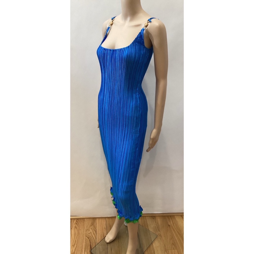 VERSACE STARFISH STRAP PLISSE MIDI DRESS - Picture 2 of 8